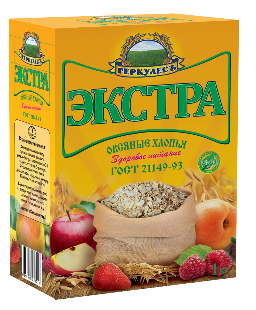 Овсяные хлопья экстра клинские